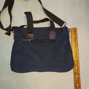 Tolfe Grey/Brown Canvas Shoulder Bag